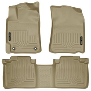 Toyota Camry Floor Liners - Front + Rear - Husky Liners - WeatherBeater - Tan - 2012
